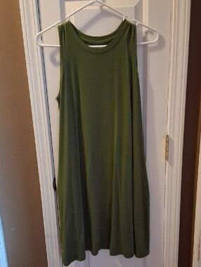 Sleeveless Olive Green Swing Tunic Top
